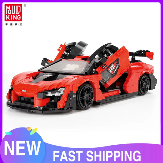 MOULD KING 10007 Technical Car Toys The Red Senna Sport Car Model Assembly Building Blocks Creative Bricks Kids Christmas Gifts