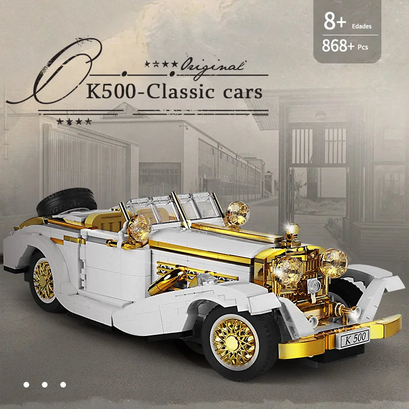 MOULD KING 10003 Technical Car Toys The K500 Vintage Car Model Assembly Creative Building Blocks Bricks Kids Christmas Gifts