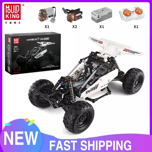 MOULD KING 18001 Technical Car Toys The MOC-1812 Motorized PF Buggy 2 Truck Model Building Blocks Bricks Kids Christmas Gifts