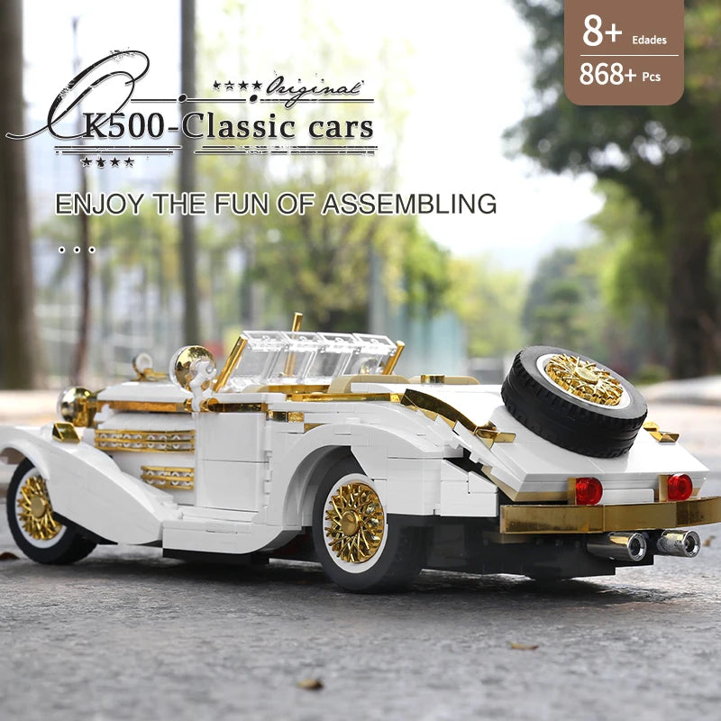 MOULD KING 10003 Technical Car Toys The K500 Vintage Car Model Assembly Creative Building Blocks Bricks Kids Christmas Gifts